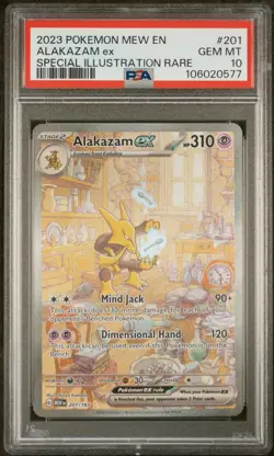 2023 POKEMON MEW EN-151 SPECIAL ILLUSTRATION RARE #201 ALAKAZAM EX PSA 10 - Image 1