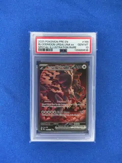 2025 POKEMON PRE EN-PRISMATIC EVOLUTIONS #168 BLOODMOON URSALUNA EX PSA 10 Gem - Image 1