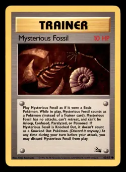 Mysterious Fossil 62/62 Common Fossil Pokemon Unlimited Lightly Played - Image 1