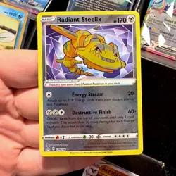 Pokemon Radiant Steelix 124/196 Lost Origin Radiant Rare Holo Basic 170 HP - Image 1