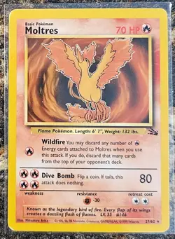 Pokemon 1999 Fossil Moltres 27 MP - Image 1