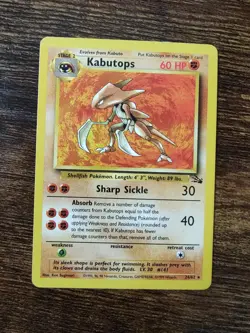 Pokemon Fossil Kabutops 24/62 Non Holo Rare MP - Image 1