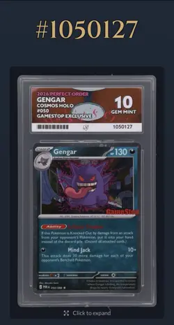 Pokemon TCG Gengar GameStop Exclusive 050/088 Ace 10 Perfect Sub Grades - Image 3