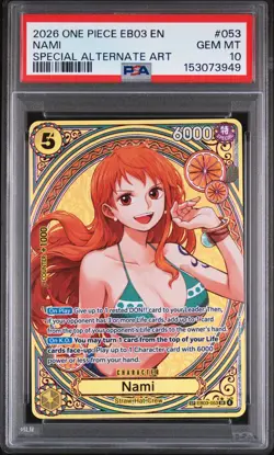 2026 ONE PIECE EB03-ONE PIECE HEROINES EDITION- #053 NAMI SPECIAL ALT ART PSA 10 - Image 1