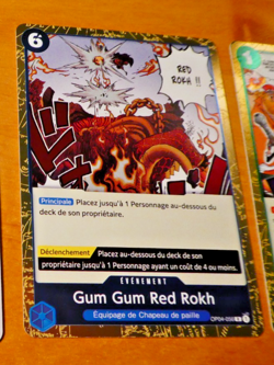 ONE PIECE FRANCAISE CARD HOLO GAME CARTE GUM GUM OP04-056 FR MINT - Image 1