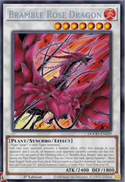 Yugioh! Bramble Rose Dragon DOOM-EN039 Secret Rare Doom of Dimensions PREORDER - Image 1