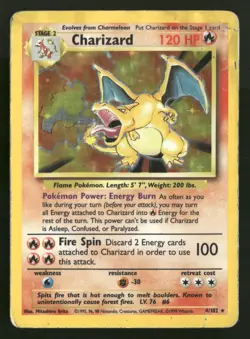Charizard - 4/102 - Holo Rare - Base Set - Pokemon Card - HP - Image 1