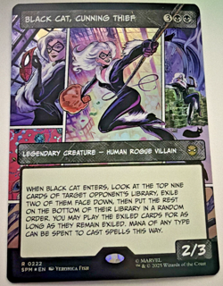 Black Cat Cunning Thief Foil Borderless 0222 Spider-Man Magic the Gathering - Image 1