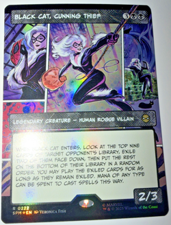 Black Cat Cunning Thief Foil Borderless 0222 Spider-Man Magic the Gathering - Image 2