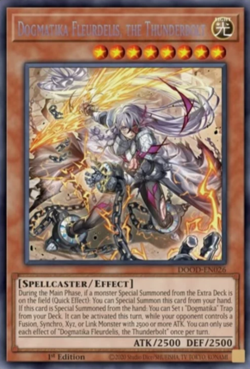Yugioh! Dogmatika Fleurdelis, the Thunderbolt DOOM-EN026 Secret Rare PREORDER - Image 1