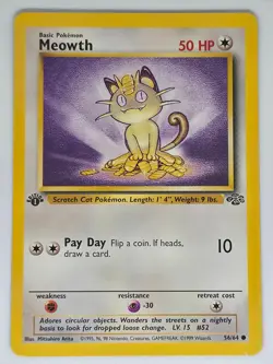 Meowth 56/64 1st Edition C Pokemon Jungle NM - Image 1