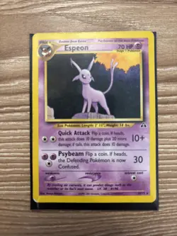 Pokemon TCG Espeon Neo Discovery Unlimited Rare Card 20/75 - Image 1