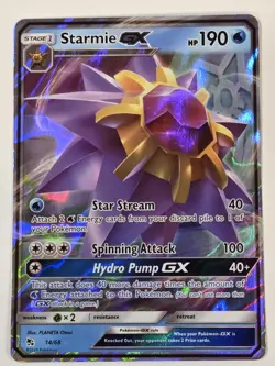 Starmie GX Ultra Rare - Pokemon Card Hidden Fates 14/68 NM Full Art - Image 1