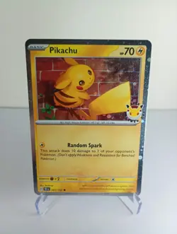 Pikachu 051 /162 - Stamped 2026 Pokemon Day 30th Anniversary Promo Cosmos Holo - Image 1