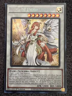 Yugioh Minerva, the Athenian Lightsworn MP25-EN069 Secret Rare 1st Edition NM - Image 1