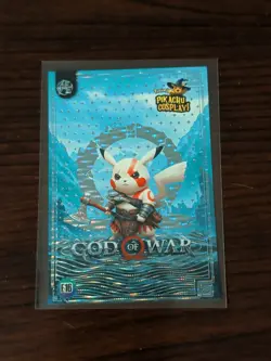 God Of War (Pikachu) #E16 - Silver Holo Box Hit Electric Pikachu Cosplay Pokemon - Image 1