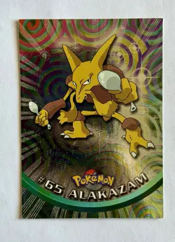 2000 Topps Holo Foil #65 Alakazam Pokemon Card TV Series 1 Black Label Topps - Image 1