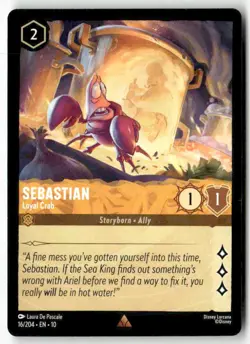 Sebastian Loyal Crab 16/204 Disney Lorcana 10 Rare NM - Image 1