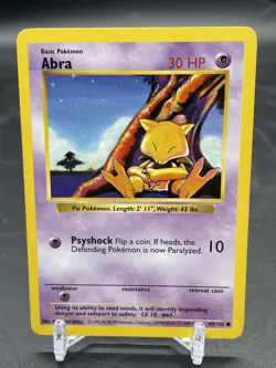 Abra 43/102 Shadowless NM -/ LP Base Set Non-Holo Pokemon Card - Image 1