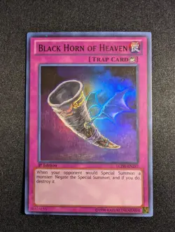 Yugioh - Black Horn of Heaven LCJW-EN297 1st Edition Ultra Rare LP - Image 1
