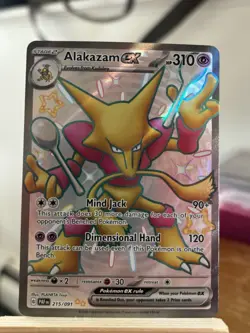 Pokemon TCG Alakazam ex Scarlet & Violet: Paldean Fates 215/091 Holo Shiny Ultra - Image 1