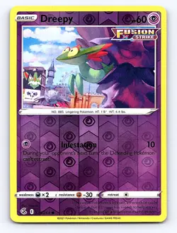 2021 Pokemon Dreepy Sword & Shield 128/264 Reverse Foil - Image 1