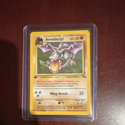 Pokemon Aerodactyl Fossil 1st Edition 1/62 Holo Rare 60 HP Wing Attack - Image 1