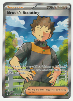Brock's Scouting 179/159 NM Pokemon TCG Full Art Trainer Journey Together Textur - Image 1