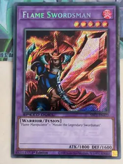 Yugioh 1x Flame Swordsman Secret Rare SBC1-ENB22 Speed Duel 1st Ed NM - Image 2