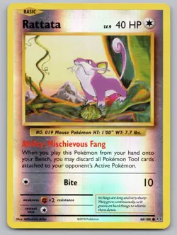 Rattata 66/108 Common Evolutions Pokemon Reverse Holo MP - Image 1