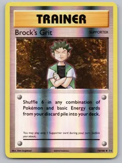 Brock's Grit 74/108 Uncommon Evolutions Pokemon Reverse Holo MP - Image 1