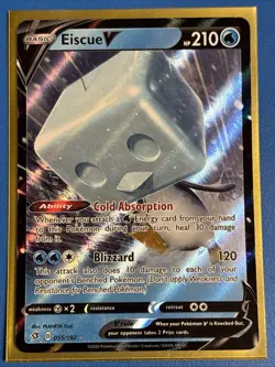 Eiscue V 055/192 Ultra Rare Rebel Clash Pokemon TCG Near Mint + Card Saver - Image 1