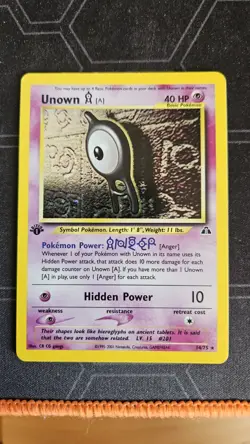 Unown A Holo 14/75 1st Edition Neo Discovery Pokemon Card LP - Image 1