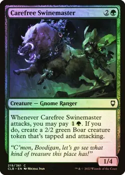 NM Foil Carefree Swinemaster, MTG, Baldur's Gate, Magic the Gathering, 219 - Image 1