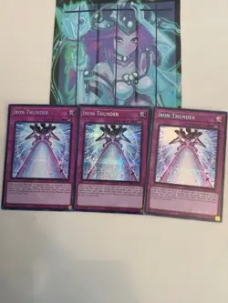 Yugioh 3x Iron Thunder Secret Rare MP25-EN058 2025 Mega-Pack 1st Edition NM - Image 1
