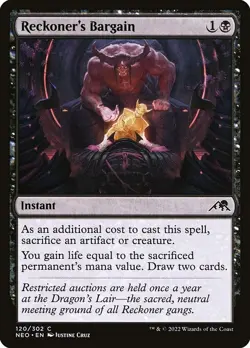 Reckoner's Bargain Foil Kamigawa: Neon Dynasty 120 NM MTG - Image 1