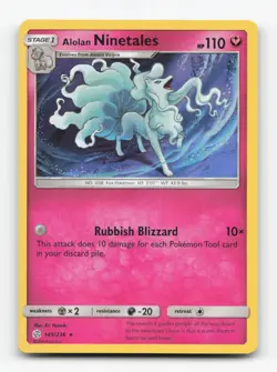 Pokemon TCG - Alolan Ninetales 145/236 Lightly Played Holo Rare Cosmic Eclipse - Image 1