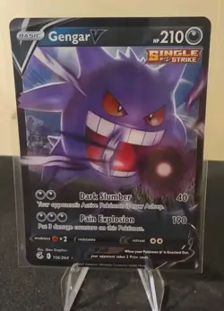 Pokemon Gengar V 156/264 Fusion Strike Ultra Rare Holo Single Strike English - Image 1