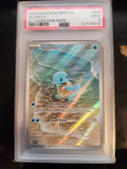Pokemon Squirtle 170/165 SV Scarlet & Violet 151 Illustration Rare Holo PSA 9 - Image 1