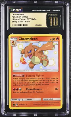 CGC 10 Charmeleon Sv7/sv94 Shiny Vault Holo Hidden Fates Pokemon Pristine - Image 1