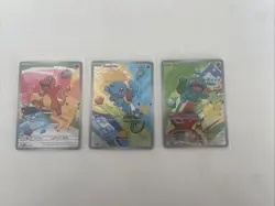 Pokemon First Partner Illustration Collection Series 1 Kanto Gen 1 Starters Set - Image 1