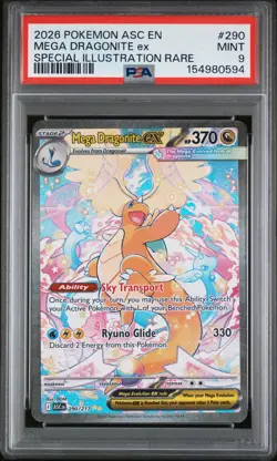 2026 POKEMON ASC EN-ASCENDED HEROES #290 MEGA DRAGONITE EX PSA 9 - Image 1