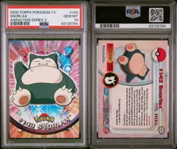 POKEMON PSA 10 SNORLAX #143 POKEMON T.V. TOPPS ANNIMATION SERIES 3 ENGL POP 23🌍 - Image 3