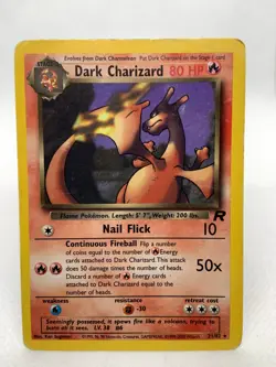 Dark Charizard Non-Holo Rare 21/82 Team Rocket Vintage Pokemon - Image 2