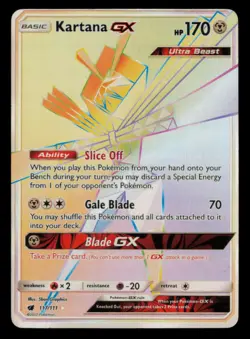 Kartana GX 117/111 Rainbow Rare Crimson Invasion Pokemon Near Mint - Image 1