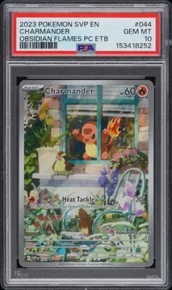 2023 POKEMON SVP EN-SV PROMO #044 CHARMANDER OBSIDIAN FLAMES PC ETB PSA 10 (QR52 - Image 1