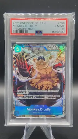 One Piece TCG Monkey D. Luffy #OP11-058 TR Treasure Rare English OP-13 PSA 10 - Image 3