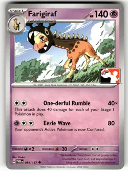 Farigiraf 084/167 Uncommon Prize Pack Series Cards Pokemon Near Mint - Image 1
