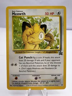 Pokemon Card Meowth JR Stamp Rally Promo 2000 LP/MP Japanese - Image 1