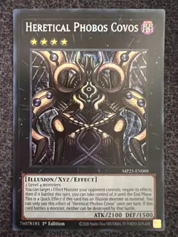Yugioh Heretical Phobos Covos MP25-EN088 Prismatic Secret Rare 1st Edition NM - Image 1